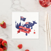 ハッピー・オーストラリア・デー1月26日 スタンダードカクテルナプキン (インサイチュ)