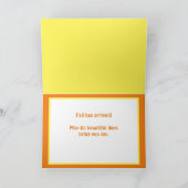 ハッピー·オータム·カード、かわいらし秋の木々挨拶 カード (内部)