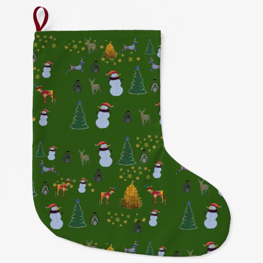 ハッピー カスタム クリスマス ストッキング (正面)