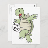 ハッピー・カメ遊のサッカー ポストカード (正面/裏面)