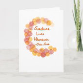 ハッピー カラフル フローラル ガーランド グリーティング カード (正面)