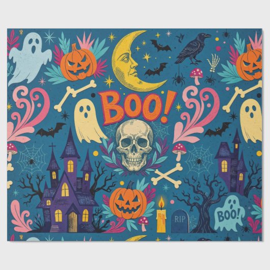 ハッピー・クラッシー・ブー・ハロウィン ラッピングペーパー (フラット)