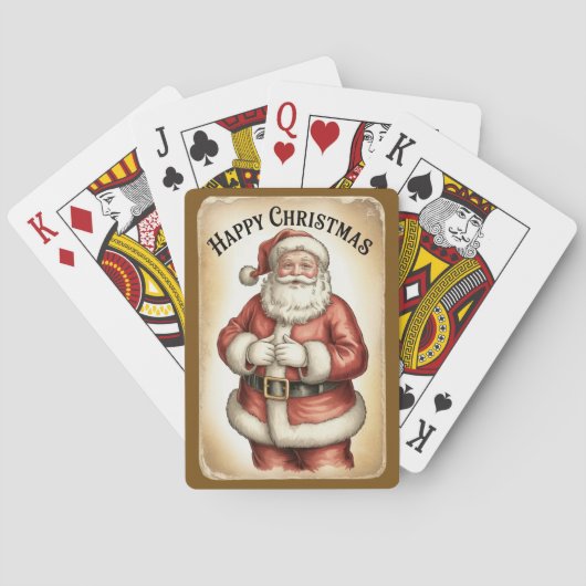 ハッピー・クリスマス サンタ ポーカー・カード トランプ (裏面)