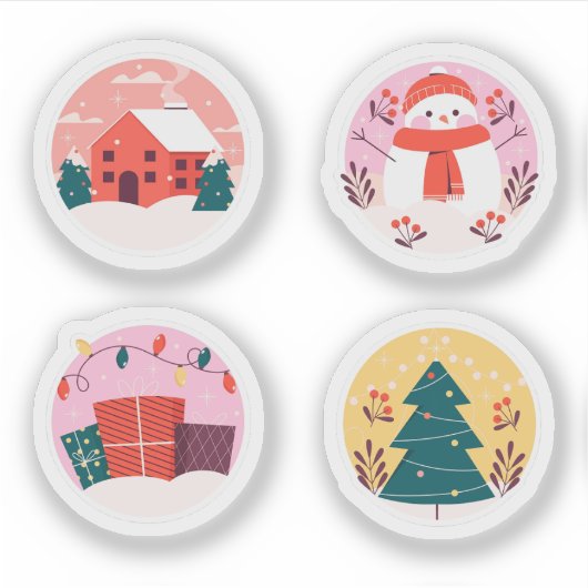ハッピー クリスマス ステッカー コレクション シール (正面)