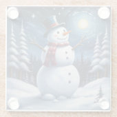 ハッピー クリスマス スノーマン ガラスコースター (裏面)
