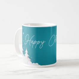 ハッピー・クリスマス フェスティブホリデーブルーマグ コーヒーマグカップ