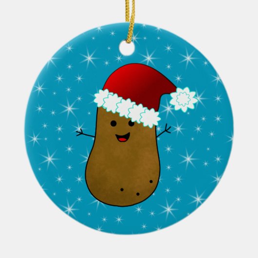 ハッピー・クリスマス・ポテト セラミックオーナメント (正面)