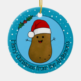 ハッピー・クリスマス・ポテト パーソナライズ セラミックオーナメント
