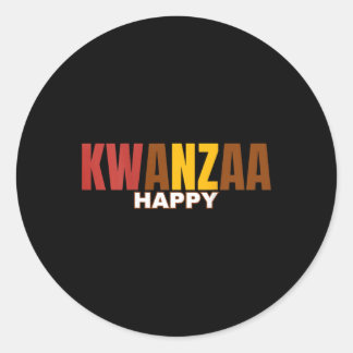 ハッピー・クワンザ・キナーラ(Happy Kwanzaa Kinara-Seven Principl ラウンドシール