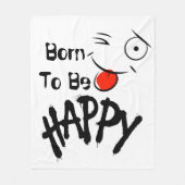 「ハッピー」クールやる気を起こさせるフリースブランケット フリースブランケット (正面)