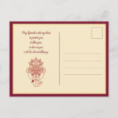 ハッピー・ゲネシュ・チャチュルティ、独自の文字、グラデーション・マルーン ポストカード (裏面)