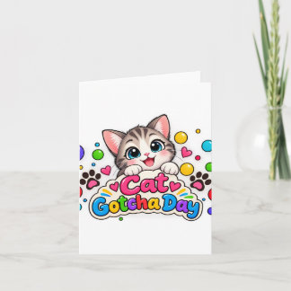 ハッピー ゴッチャ デイ - かわいい猫のイラストの採用カード ノートカード