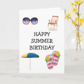 ハッピー***サマー***誕生日 カード (黄色い花)
