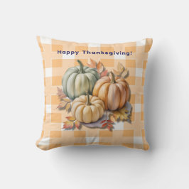 ハッピー・サンクスギビングのカボチャと紅葉 クッション