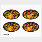 ハッピー・サンクスギビング～オーバルステッカー 楕円形シール (シート)