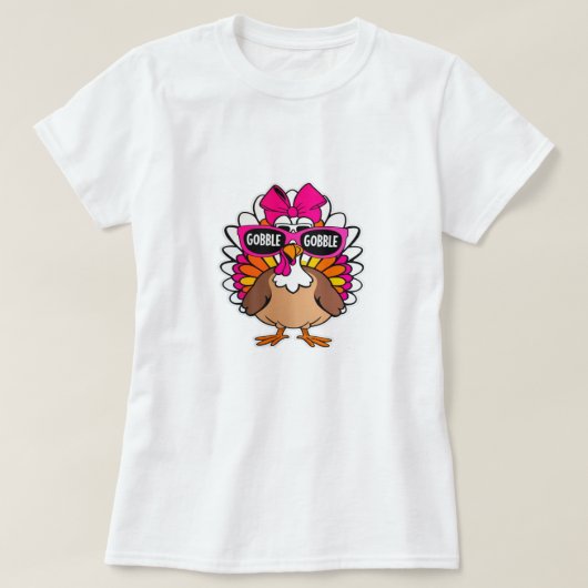 ハッピー・サンクスギビング ゴブール・ターキー・デイ Tシャツ (デザイン正面)
