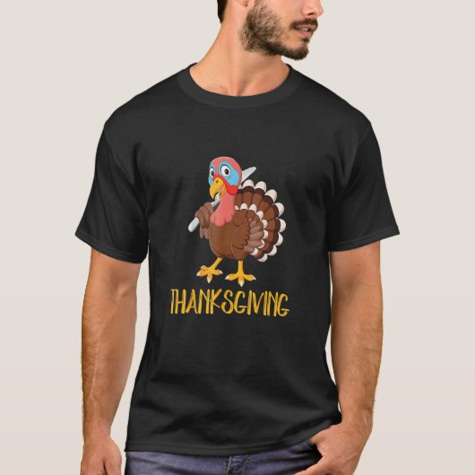 ハッピー・サンクスギビング・ターキーデー・チキン Tシャツ (正面)