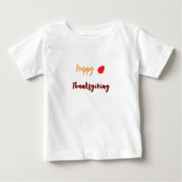ハッピー・サンクスギビング テキスト ベビーTシャツ