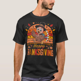ハッピー・サンクスギビング・ファニー・ターキー・ファミリーディナー Tシャツ
