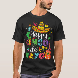 ハッピー シンコ デ マヨ フィエスタ メキシカン パーティー 5 デ Tシャツ