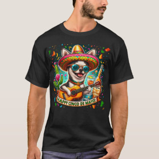 ハッピー・シンコ・デ・マヨ・メキシカン・チワワ・フィエスタ Tシャツ