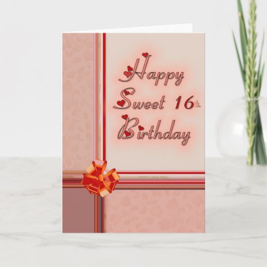ハッピー スウィート16の誕生日 カード (正面)