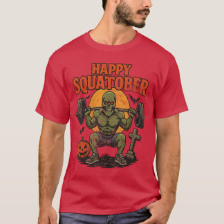 ハッピー・スクワットーバーの脚の日チャレンジ ビンテージ・ハロウィン Tシャツ