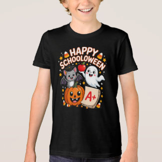 ハッピー スクールハロウィン かわいい おばけ パンプキン 優 トライブレンドTシャツ