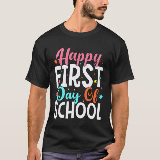 ハッピー+スクール+はじめて+の日+キュートな+先生+バックT Tシャツ