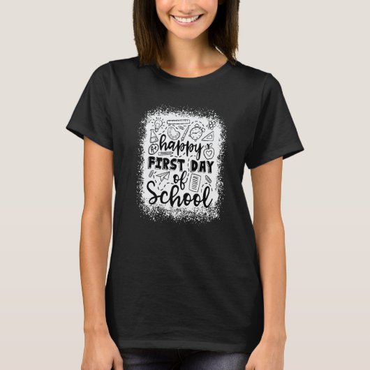 ハッピー＋スクール＋タイポグラフィ先生バック Tシャツ (正面)