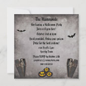 ハッピー スケルトンのお化け屋敷 ハロウィン パーティー 招待状 (裏面)