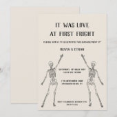 ハッピー スケルトンの婚約パーティー招待状 招待状 (正面/裏面)