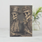 ハッピー スケルトン カップル 招待状 (スタンド正面)