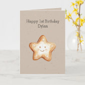 ハッピー スター ジンジャーブレッド クッキー 誕生日 カード (黄色い花)