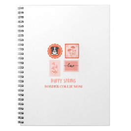 ハッピー スプリング スタンプ ボーダー コリー ノートブック