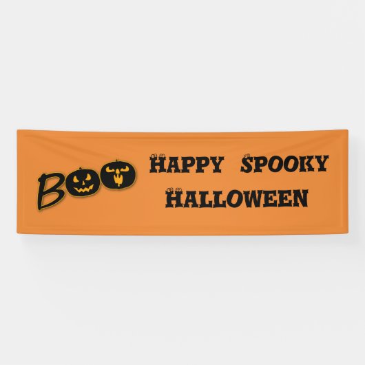 ハッピー スプーキー ハロウィン BOO パンプキン カスタマイズ 横断幕 (横)