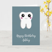 ハッピー スマイリング デンタル 歯 かわいい 誕生日 カード (黄色い花)