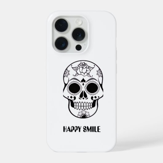 ハッピー スマイル ドクロ デザイン iPhoneケース (裏面)