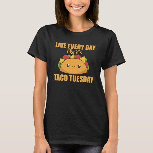 ハッピー・タコ火曜日 – メキシコ料理 Tシャツ (正面)
