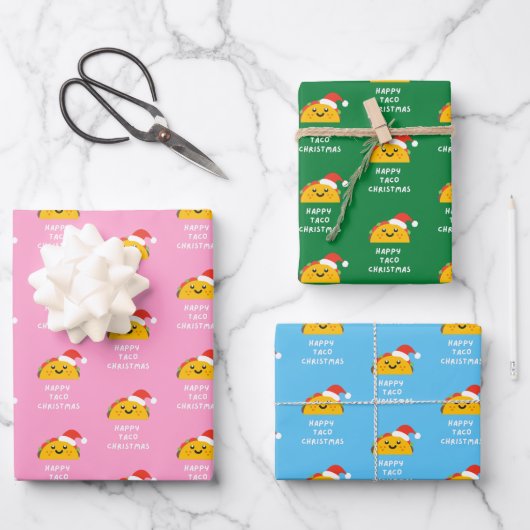 ハッピー・タコ・クリスマス ラッピングペーパーシート (正面)
