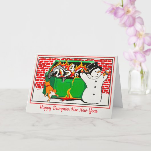 ハッピー・ダンプスター・ファイヤー・ニューイヤー カード (蘭)
