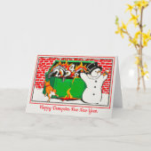 ハッピー・ダンプスター・ファイヤー・ニューイヤー カード (黄色い花)