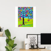 ハッピー・ツリー、生活の木、メキシコのフォークアートスタイル ポスター (ホームオフィス)