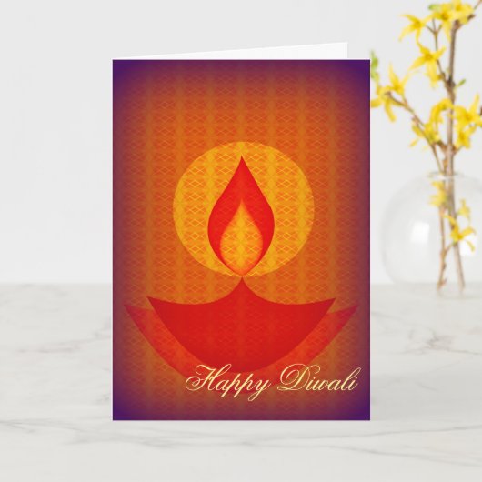 ハッピー・ディワリ カード (黄色い花)