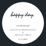 ハッピー デイ クリーン シンプル モダン セーブ ザ デート ラウンドシール<br><div class="desc">ハッピー デイ クリーン シンプル モダン セーブ ザ デート</div>