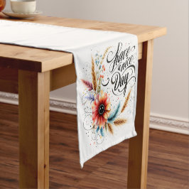 ハッピー デイ フラワリー ショートテーブルランナー