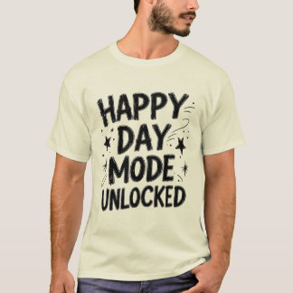 ハッピー デイ モードアンロック グランジ タイポグラフィーTシャツ Tシャツ