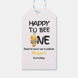 ハッピー・トゥ・ビー・ワン はちみつイエロー 女の子1歳の誕生日 ギフトタグ
