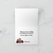 ハッピー トラックス チュー チュー サンキューカード (内部)