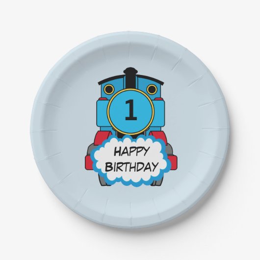ハッピー トレイン 男の子 誕生日 プレート (正面)